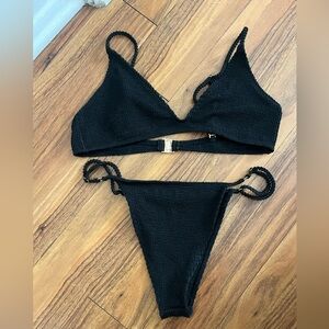 Skatie bikini set onyx ribbed